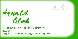 arnold olah business card